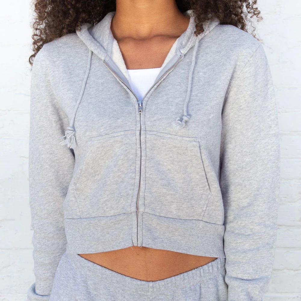 Brandy Melville Gray Crystal Hoodie NWOT